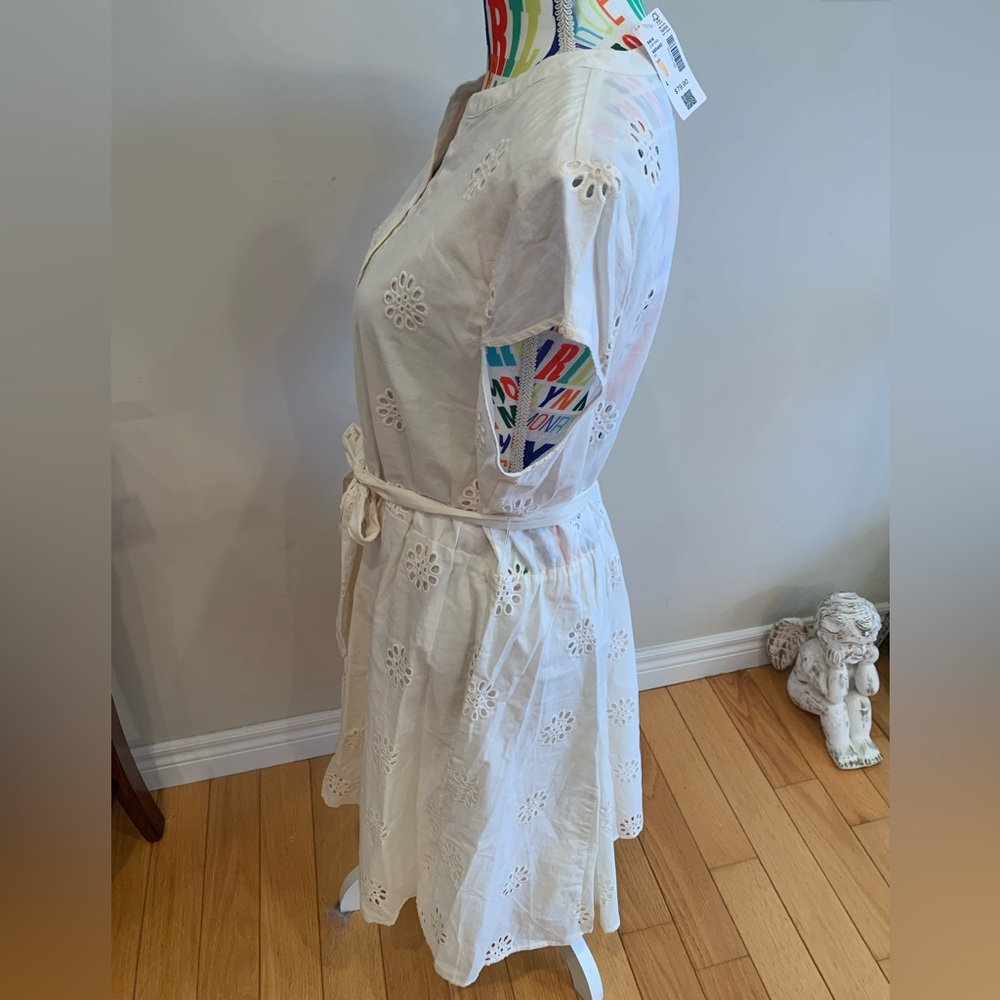NWT Reitmans Cream Floral Eyelet Dress 100% Cotton - Picture 3 of 13